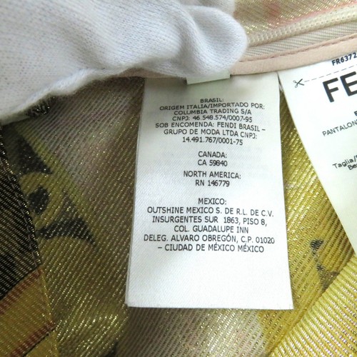 FENDACE FR6372 Ladies Pants Unused Fendi Versace FF Logo Baroque Leggings Spats - Picture 13 of 16