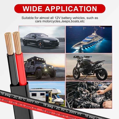 16 Stärke 2 Leiter Elektrischer Draht, 16 AWG Litze PVC-Kabel, 12 V Niedervolta... - Bild 8 von 8