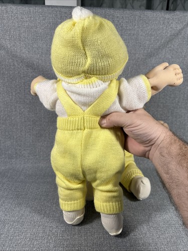 Cabbage Patch Kids Twins 1986 blonde Haare blaue Augen Grübchen gelb Pullover Outfit - Bild 10 von 15