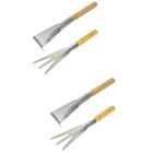  2pcs Gartenschaufel Holzgriff 2pcs Edelstahl -Kelle Schaufel Transplanter für