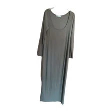 Elodie Ribbed Bodycon Maxi Dress XL Olive Green Long Sleeve Stretch Minimalist