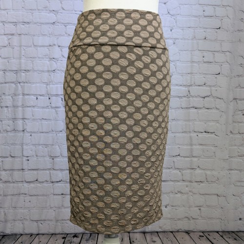 LuLaRoe Womens Casual Cassie Pencil Skirt Size Women's S Gold Dots Embossed