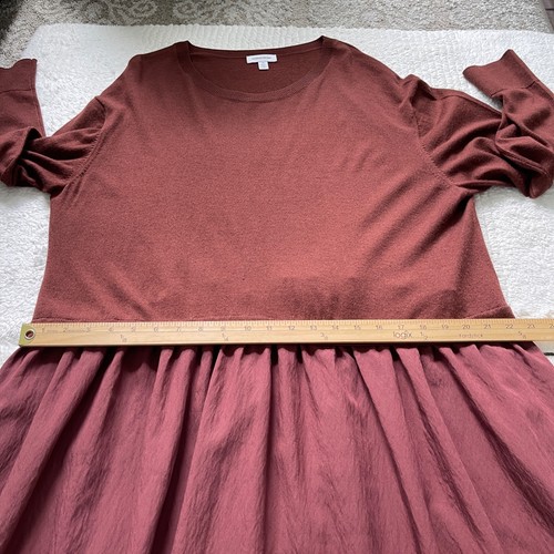 Nordstrom Sweater Dress Women's Size 3X Brown Merino Wool Blend Midi Long Sleeve - Picture 10 of 11