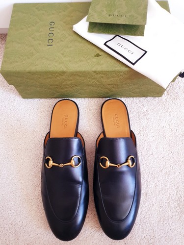 Gucci Ladies Princetown Leather Black Slippers Mules UK 5.5 EU 38.5 US 8.5 £720 - Picture 2 of 16