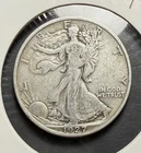 1927-S WALKING LIBERTY HALF DOLLAR - FINE