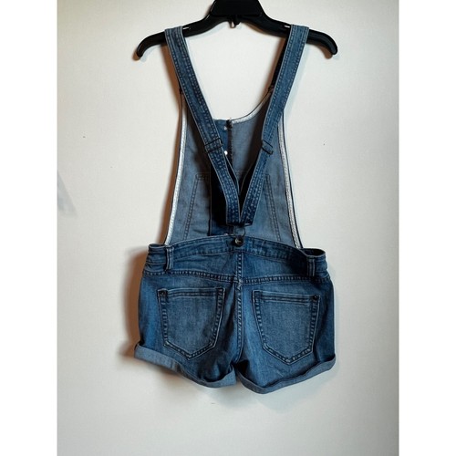 Free People Denim Overalls Button Front Shortall Women's Size 24 - Picture 4 of 10