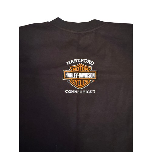 T-shirt Harley Davidson Youth taglia M nera - Me, Dad His Harley Hartford CT HD - Foto 4 di 6
