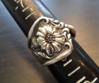 STUNNING VINTAGE ESTATE STERLING SILVER FLORAL SPOON SZ 8 RING! G37993