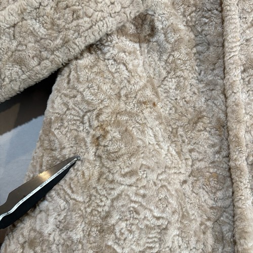 Vintage 60s Robert Meshekoff Fur Coat Curly Sz 8 Belted Teddy Women’s Read - Picture 5 of 19