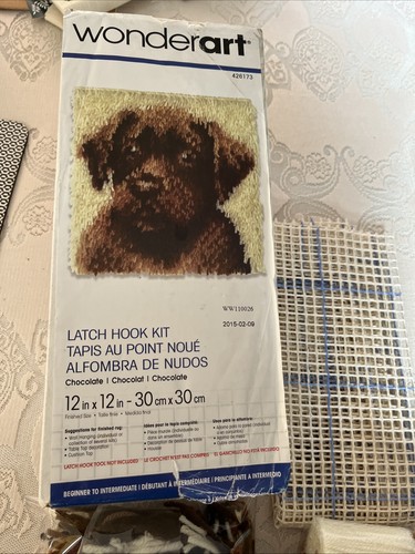 Wonderart Latch Hook Kit 426173 Chocolate Lab 30x30cm 12x12” NO INSTRUCTIONS - Picture 2 of 7