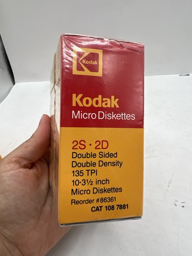 Kodak Micro Diskettes 2S-SD 135 TPI Opakowanie 10 •3,5" Mikrodyskietki NOWE ZAPIECZĘTOWANE - Zdjęcie 3 z 5