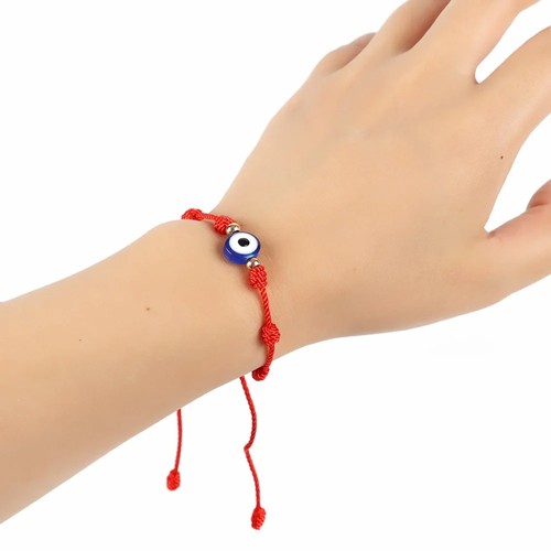 7 Knot Evil Eye Beaded Bracelet Red String Crystal Protection Amulet Gift - Picture 4 of 7