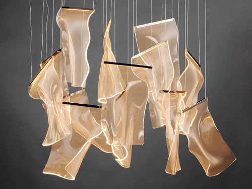 ET2 Rinkle 35 1/2" Wide Polished Chrome 13-Light LED Pendant - Picture 4 of 8