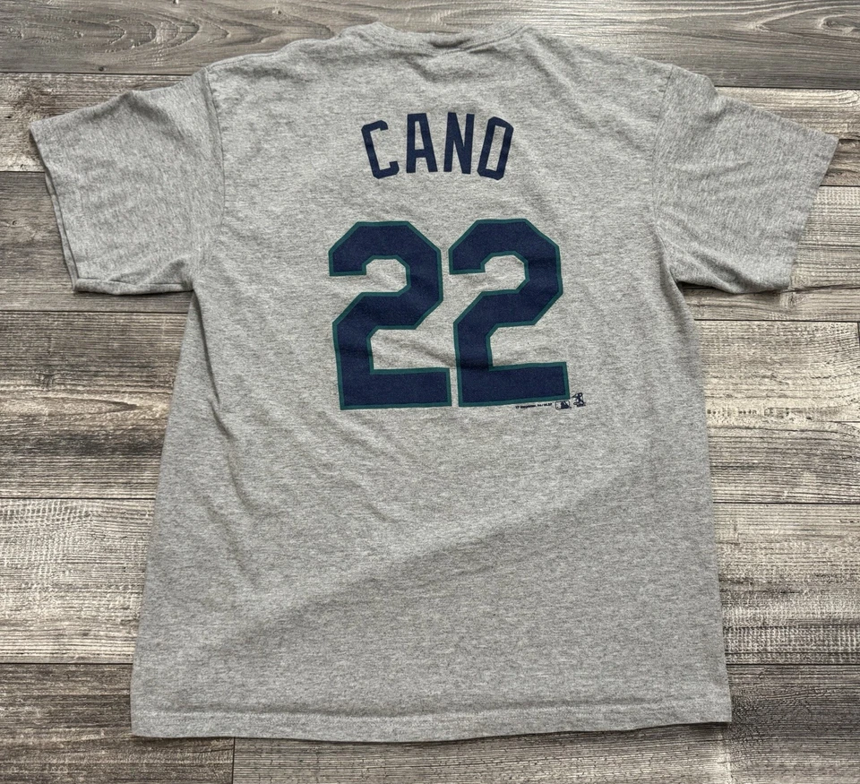 Camisa Majestic Seattle Mariners Robinson Cano #22 Para Hombre Talla Grande Gris MLB Deporte Foto 2 de 4