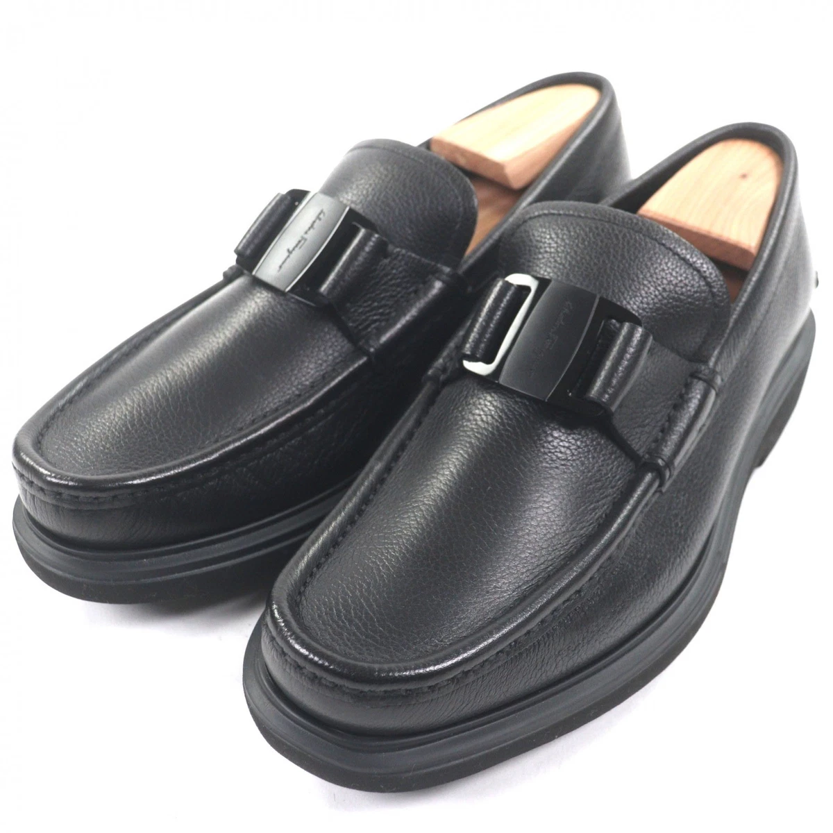 Vintage Travelers for Sibley’s  Men\'s Black Leather Loafers size 6.5 men’s Adler Black Pebble Leather Lug Penny Loafers main image 2