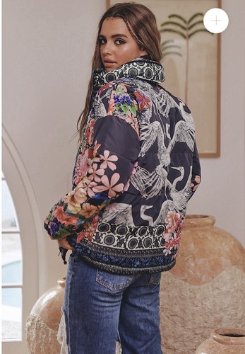 JOHNNY WAS US $718 Royal Crane Reversible Puffer, Parka Jacket, Coat L-EXCELLENT - Picture 15 of 24
