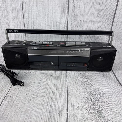 Sony CFS-W301 FM/AM Stereo Dual / 2 Cassette Radio Boombox Clean +Tested
