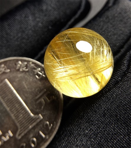 5.9g Top Natural Gold Rutilated Quartz Ball Hair Crystal Quartz Sphere Healing - Picture 3 of 6