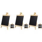 3 Pieces Black Board for Bar Drinks Desk Chalkboard Sign with Stand
