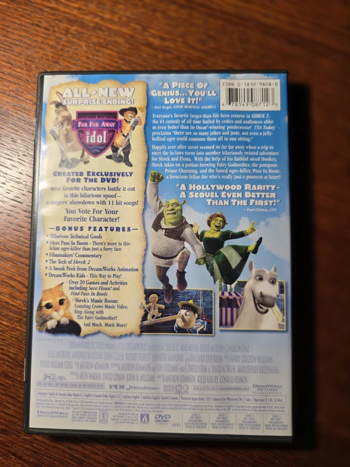 Shrek 2(Widescreen, DVD, 2004) Tested & Working - Image 2 of 2
