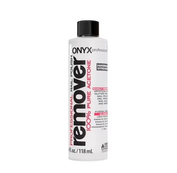 ONYX Professional 100% Pure Acetone Maximum Strength Nail Polish Remove, 4 fl oz