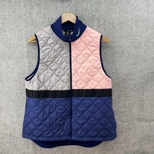 Nike Aerolayer Running Vest Women's XL Blue Multi Quilted Full Zip BV3869-697