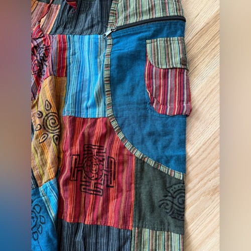NEW Patchwork Boho Harem Pants 100% Cotton Unisex | Free Size - Picture 10 of 12