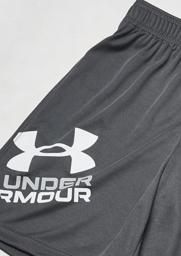 New Boy's Under Armour Prototype Logo Athletic Shorts - Gray Size 4 - NWT - Picture 2 of 5