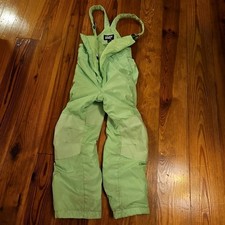 Kids Lands End SKi Bib Overalls Size 6-7 Ski Snowboard Pants Neon