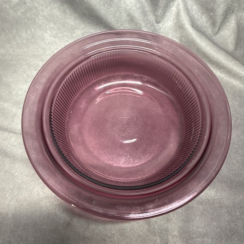 Corning Visions V-31-B 1 Qt Cranberry Casserole Dish w/ Pyrex V-1.5-C Lid - Picture 7 of 12