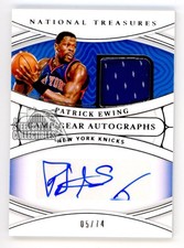 Patrick Ewing 2021-22 Panini National Treasures Game Gear Auto Jersey Card 05/74