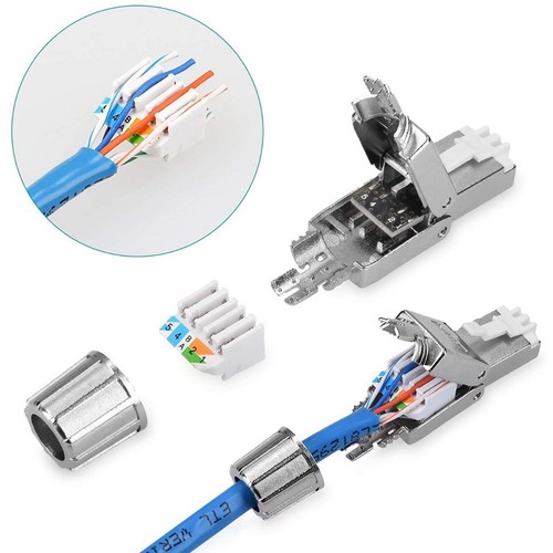 RJ45 Connector Pack -Set of 4 Cat6A RJ-45 Connectors -Shielded 6A7608 - Picture 4 of 6