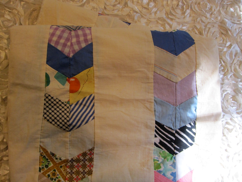 Vtg all hand stitched OLD cotton scraps quilt top estate find 70Wx88"L cottage - Picture 22 of 24