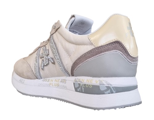 PREMIATA women's sneakers in suede and nylon CONNY_6671 cream - Picture 4 of 8