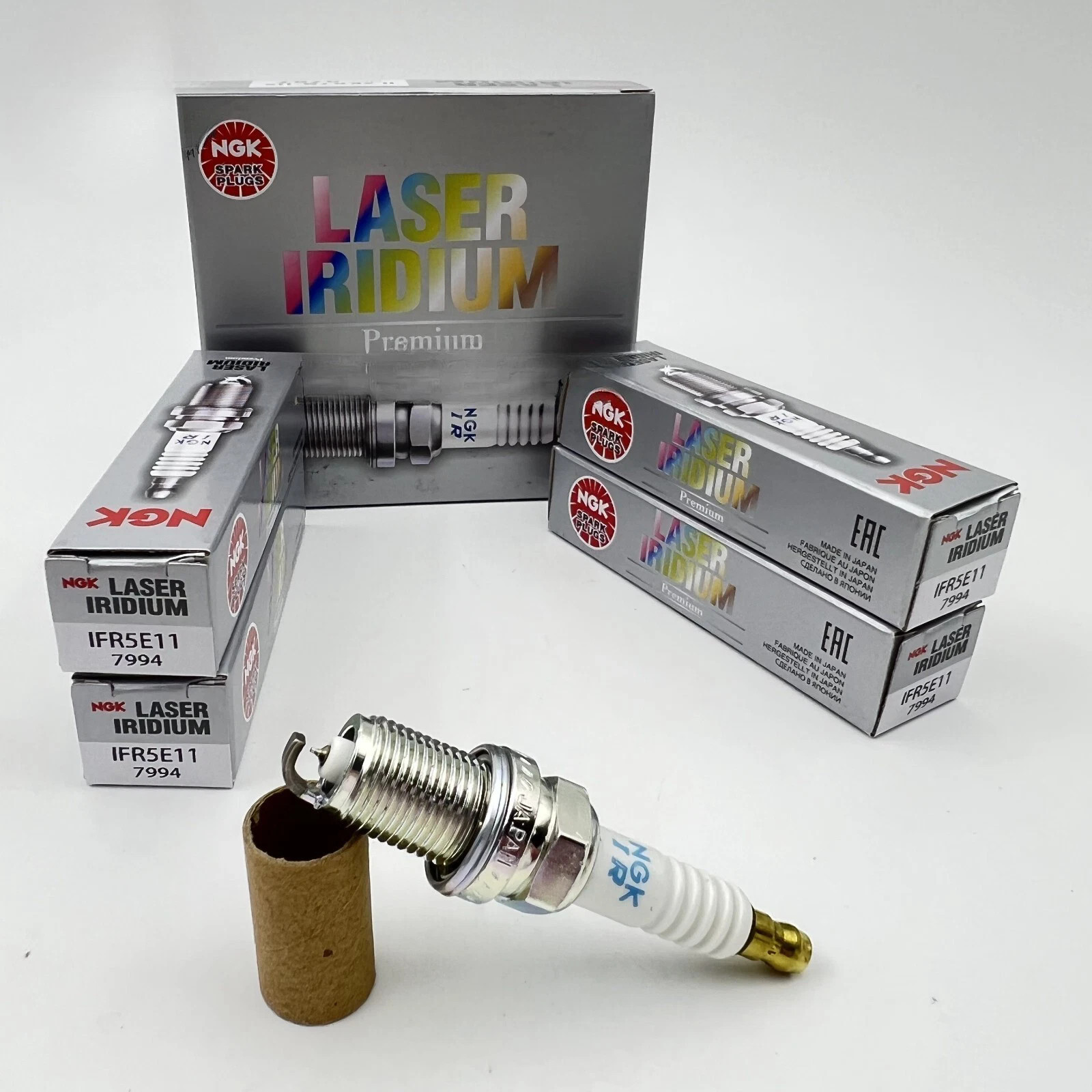 Set of 4 NGK IFR5E11 laser Iridium Long-Life Spark Plugs 7994 Pre-gapped