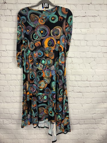 Niche Nilgun Poppy Jersey Dress Lagenlook Medium Art To Wear - Picture 2 of 7