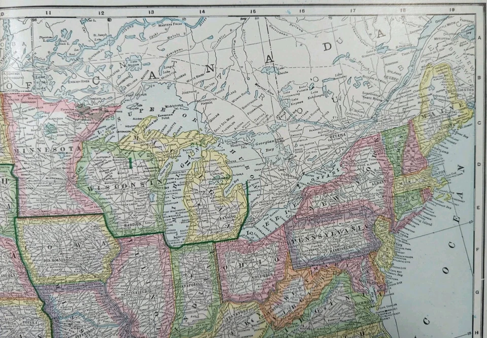 Vintage 1911 NATIONAL FOREST RESERVES Map 22"x15" Old Antique Original USA - Image 3 of 4