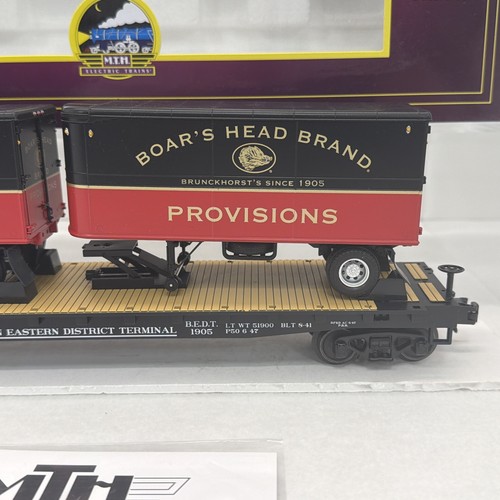 MTH Premier METCA 20-95522 Brooklyn Eastern FC w Boar’s Head PUP Trailers O New - Picture 3 of 14