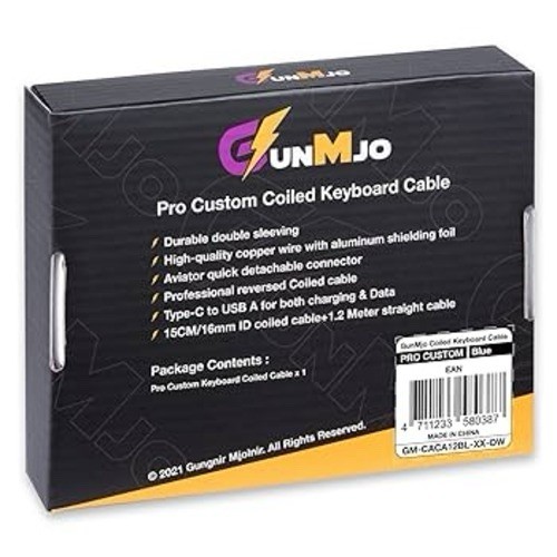 Cable USB C en espiral personalizado Gunmjo Pro para teclado de juegos mecánico de doble manga - Imagen 5 de 5