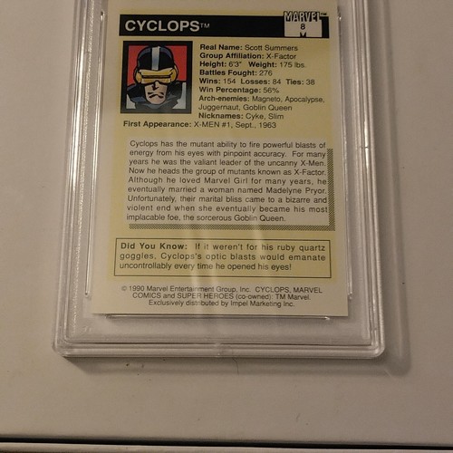 1990 Impel Marvel Universe Series 1 - #8 Cyclops - PSA 7 Graded Trading Card - Picture 6 of 6