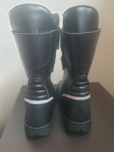 Schwarze Leder Motorradstiefel Gr. Dual Zipped Eur42 UK8 - Bild 4 von 10