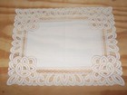 Lace Table Doily/Placemat Ivory Battenburg design  19 x 14 set of 2