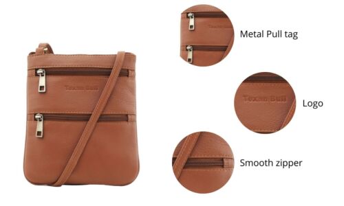 Texan Bull Leather Crossbody Shoulder Bag for Womens, Multi Pocket Ladies Purse - Picture 30 of 34