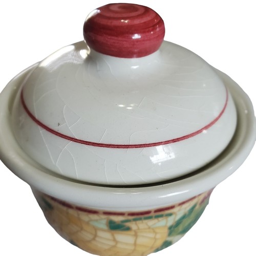 Pier 1 "MOSAIC FRUIT" Italy ~ Creamer & Sugar Bowl w/Lid Set - Picture 5 of 8
