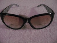 Black Bifocal Reader Sunglasses +3.00 Strength With Inside Brown Dots Black Bifocal Reader Sunglasses +3.00 Strength With Inside Brown Dots