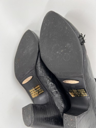 Midas Gorgeous Black Leather Lace Pointed Toe Ankle Bootie US 9.5 EU 40 GOTH - Picture 11 of 15