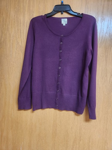 Burgunderroter Langarm Cardigan Pullover. XL Petite. Gebraucht. Carol Rose. Süß.
