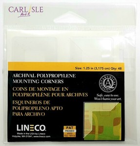 25in 48pk corners lineco archival polypropylene mounting