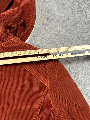 VINTAGE Corduroy Sherpa Jacket Womens 7/8 XS Copper Brown UTEX Hong Kong 80s  - Picture 9 of 13
