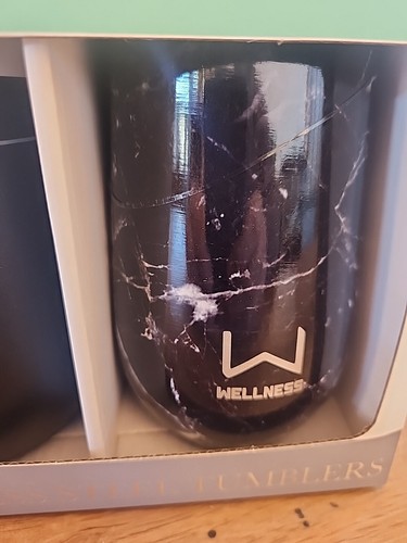 NiB Wellness 2 Pack Double Wall Stainless Steel Tumblers Black Matte/Marble - Picture 2 of 4